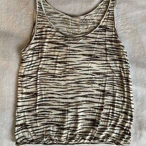 LOFT Zebra Print Tank Top - Black, Brown, and White